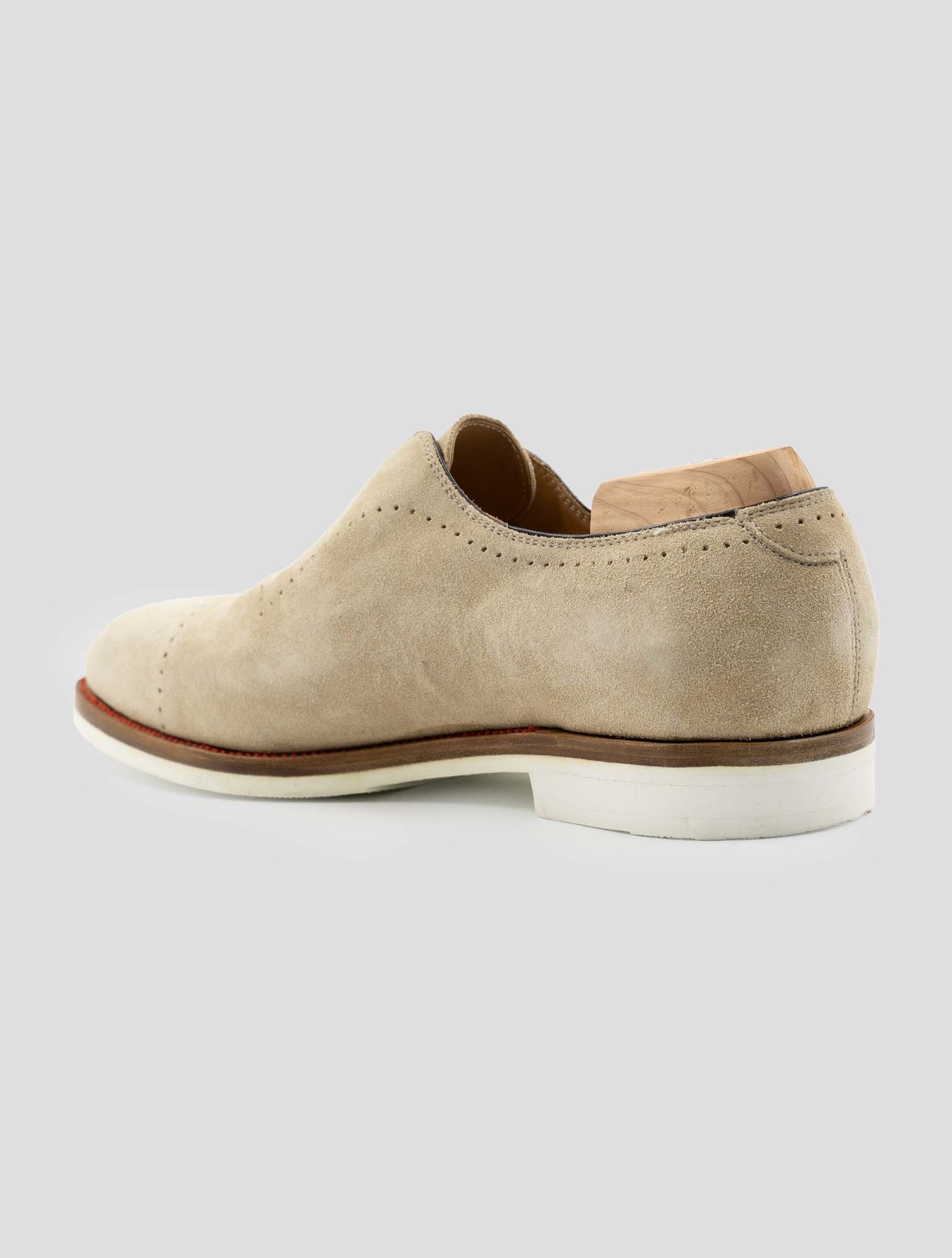 Kiton Beige Leather Suede Dress Shoes