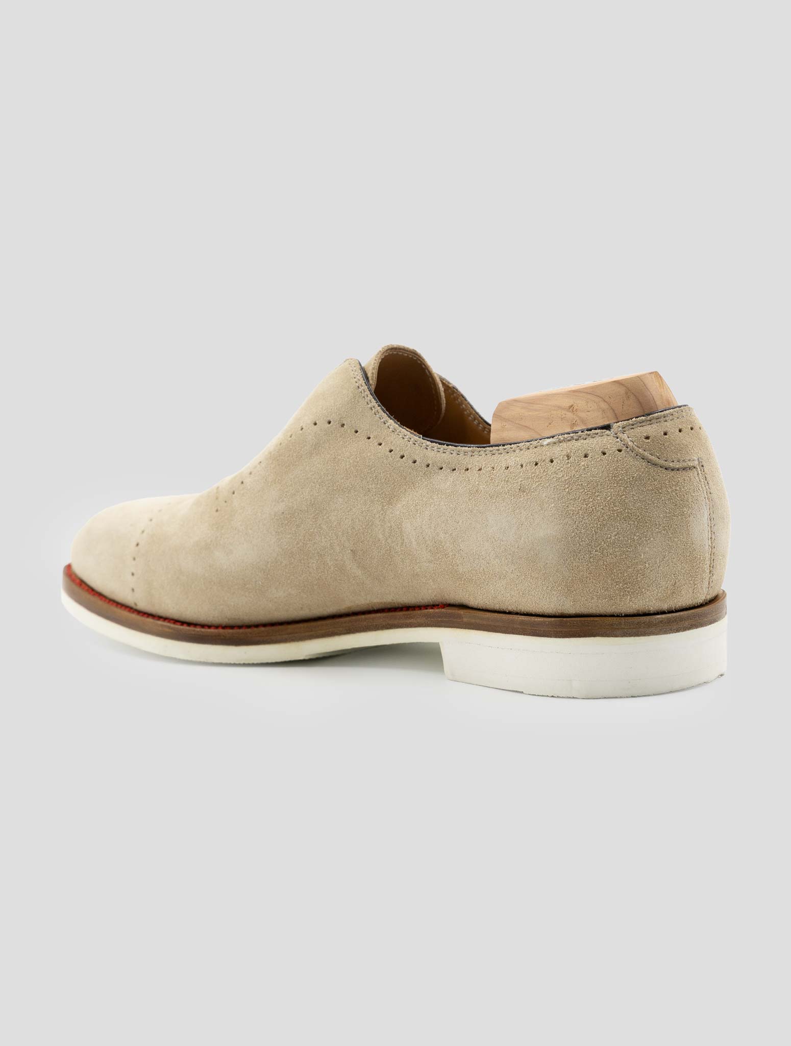 Kiton Beige Leather Suede Dress Shoes
