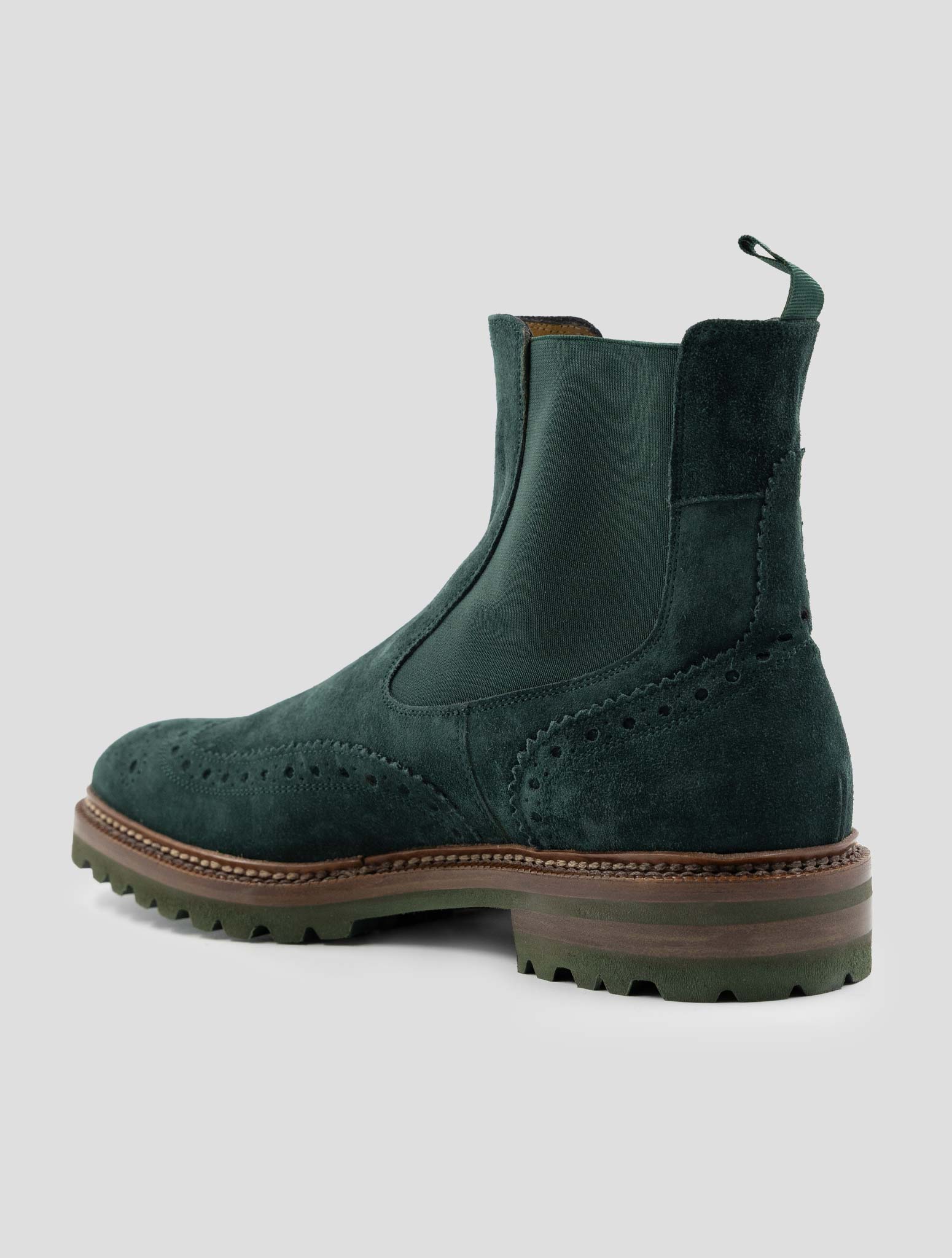 Kiton Green Leather Suede Boots