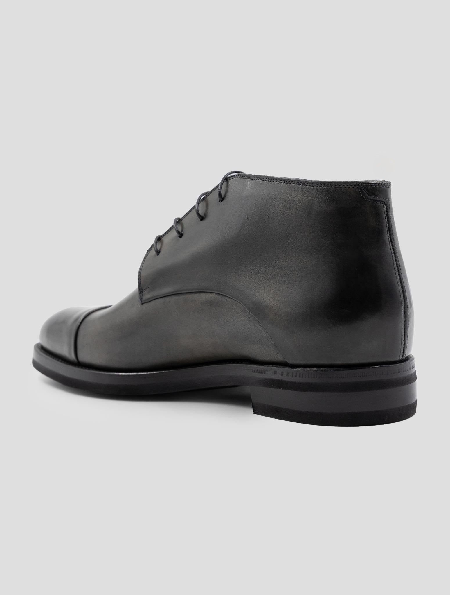 Kiton Gray Leather Dress Shoes