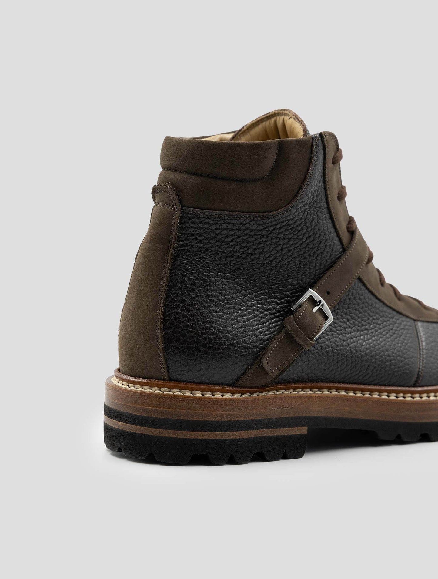 Kiton Brown Leather and Leather Suede Boots