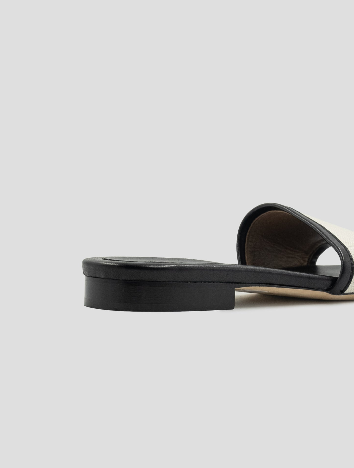 Kiton Black White Cotton Leather Sandals