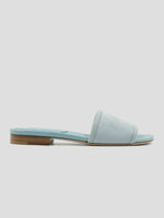 Kiton Light Blue Leather Suede Leather Sandals