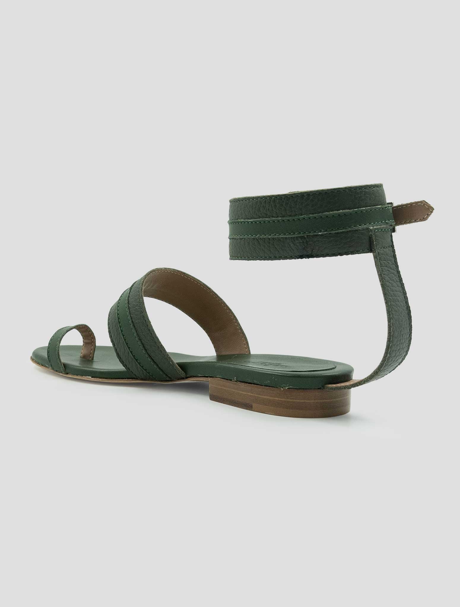 Kiton Green Leather Sandals