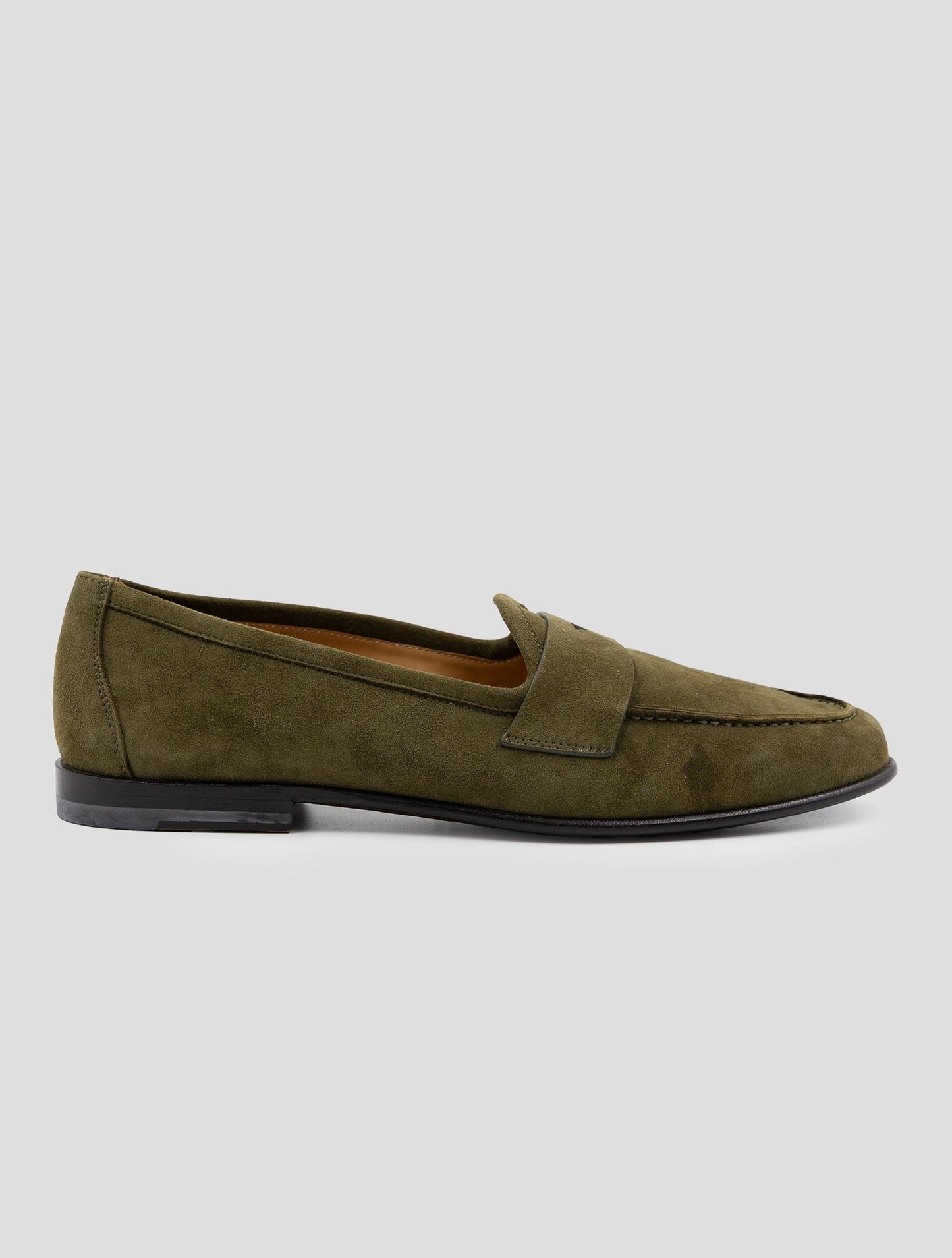 Kiton. Green Leather Suede Loafers