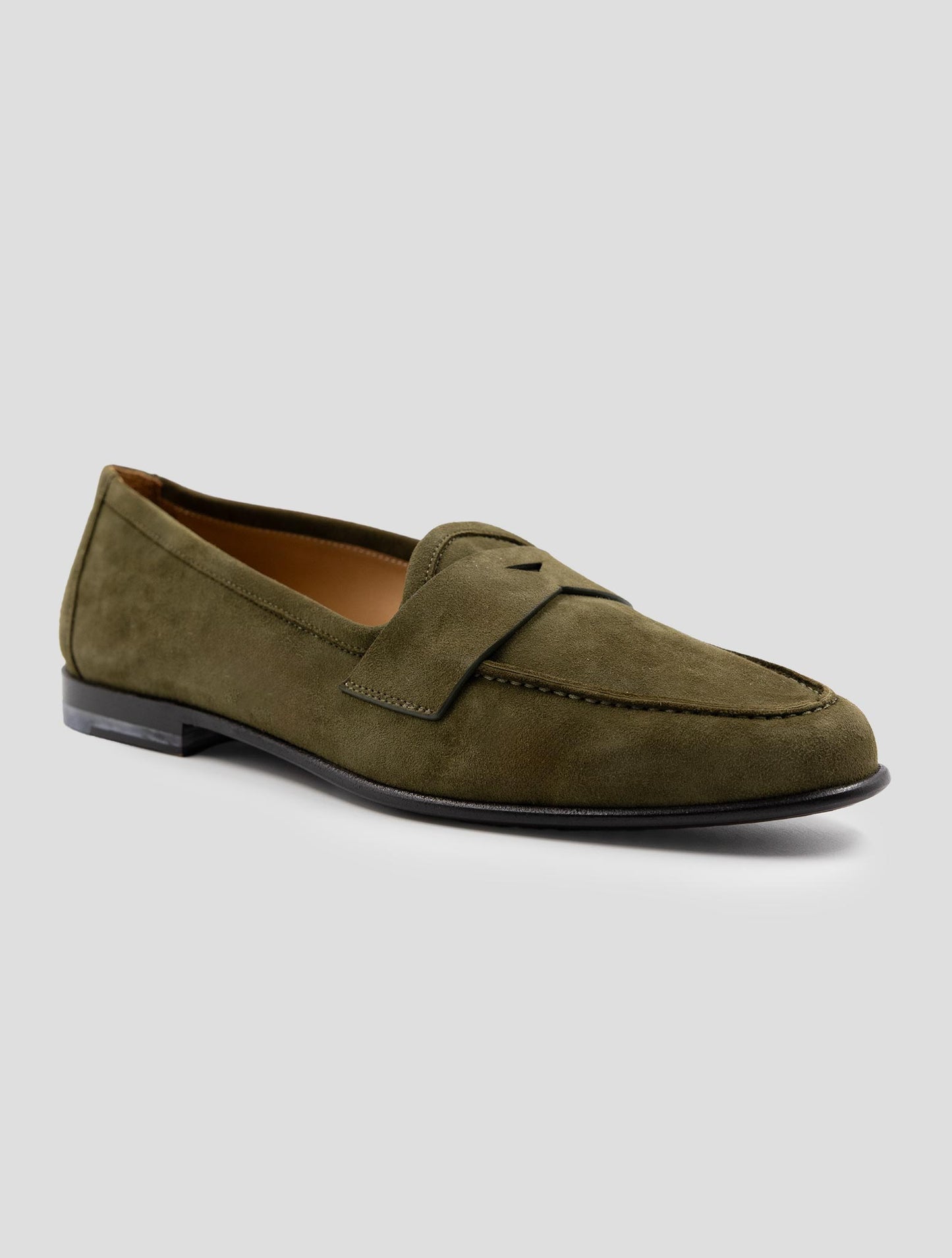 Kiton. Green Leather Suede Loafers