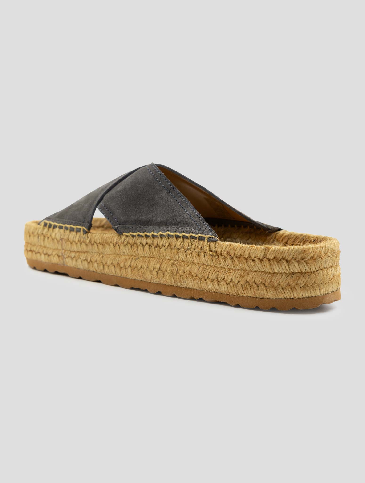 Kiton Gray Leather Suede Sandals