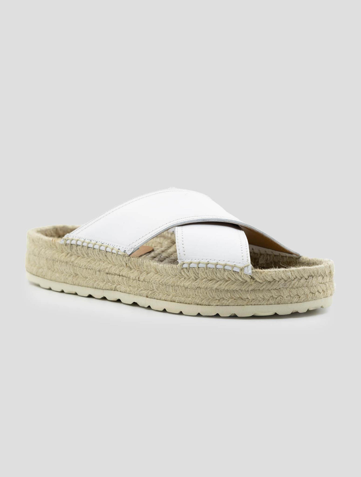 Kiton White Leather Sandals