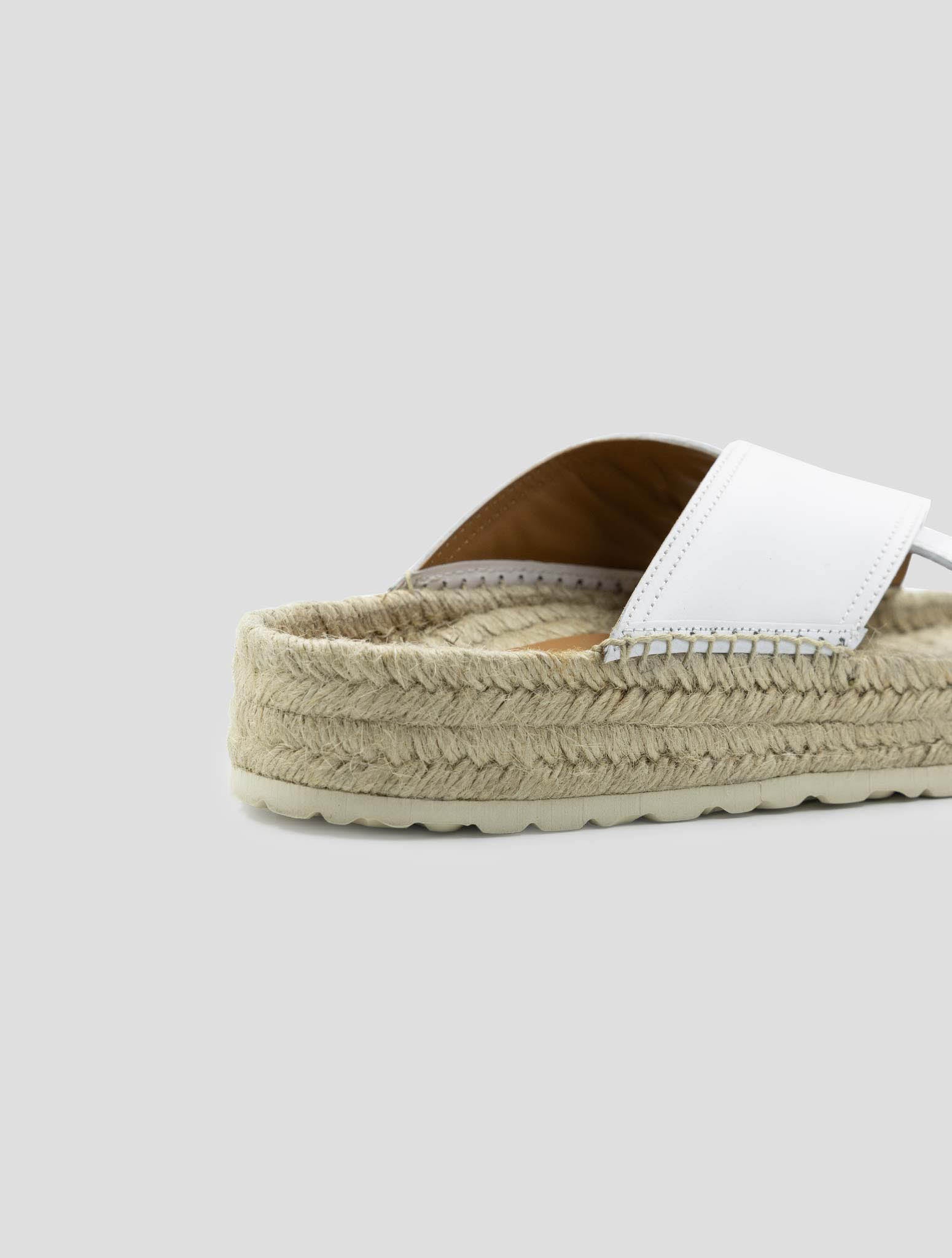 Kiton White Leather Sandals
