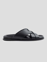 Kiton Black Leather Sandals