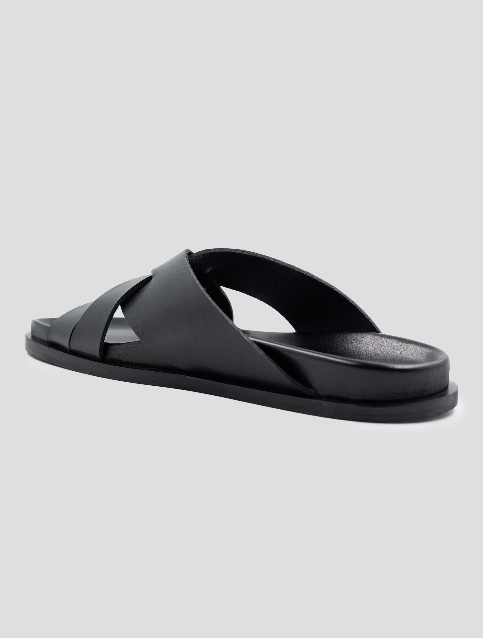 Kiton Black Leather Sandals