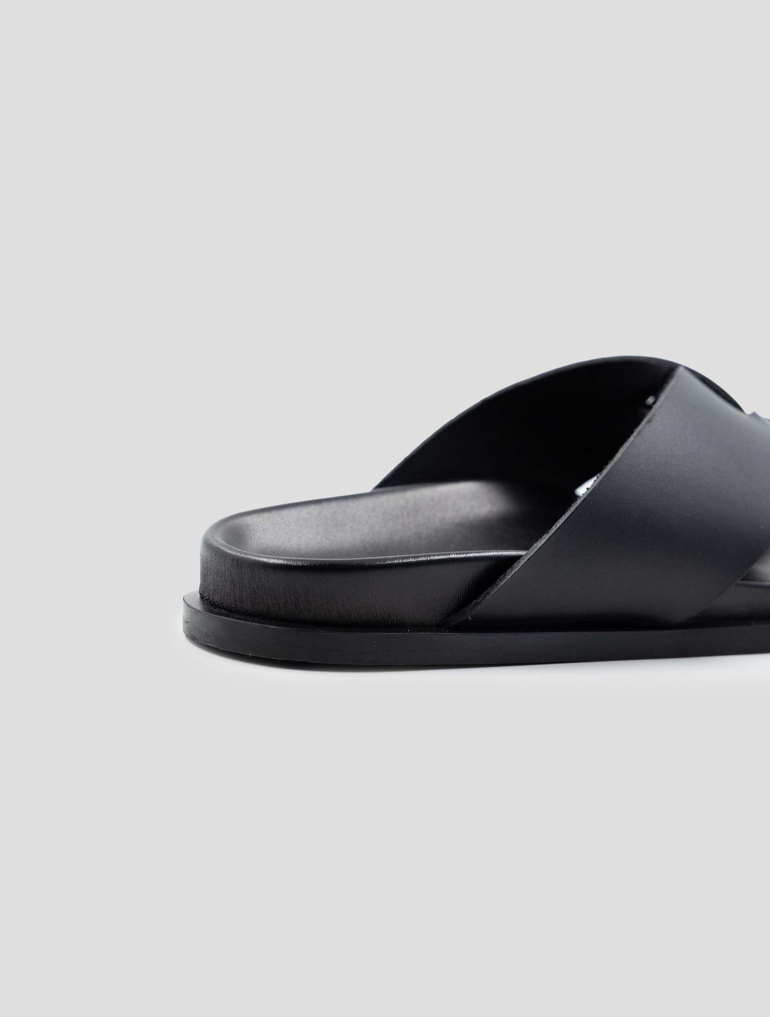 Kiton Black Leather Sandals