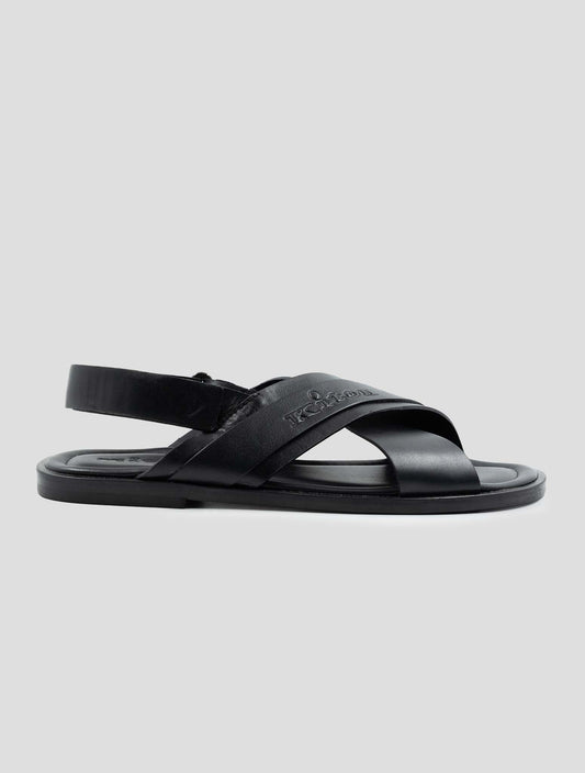 Kiton Black Leather Sandals
