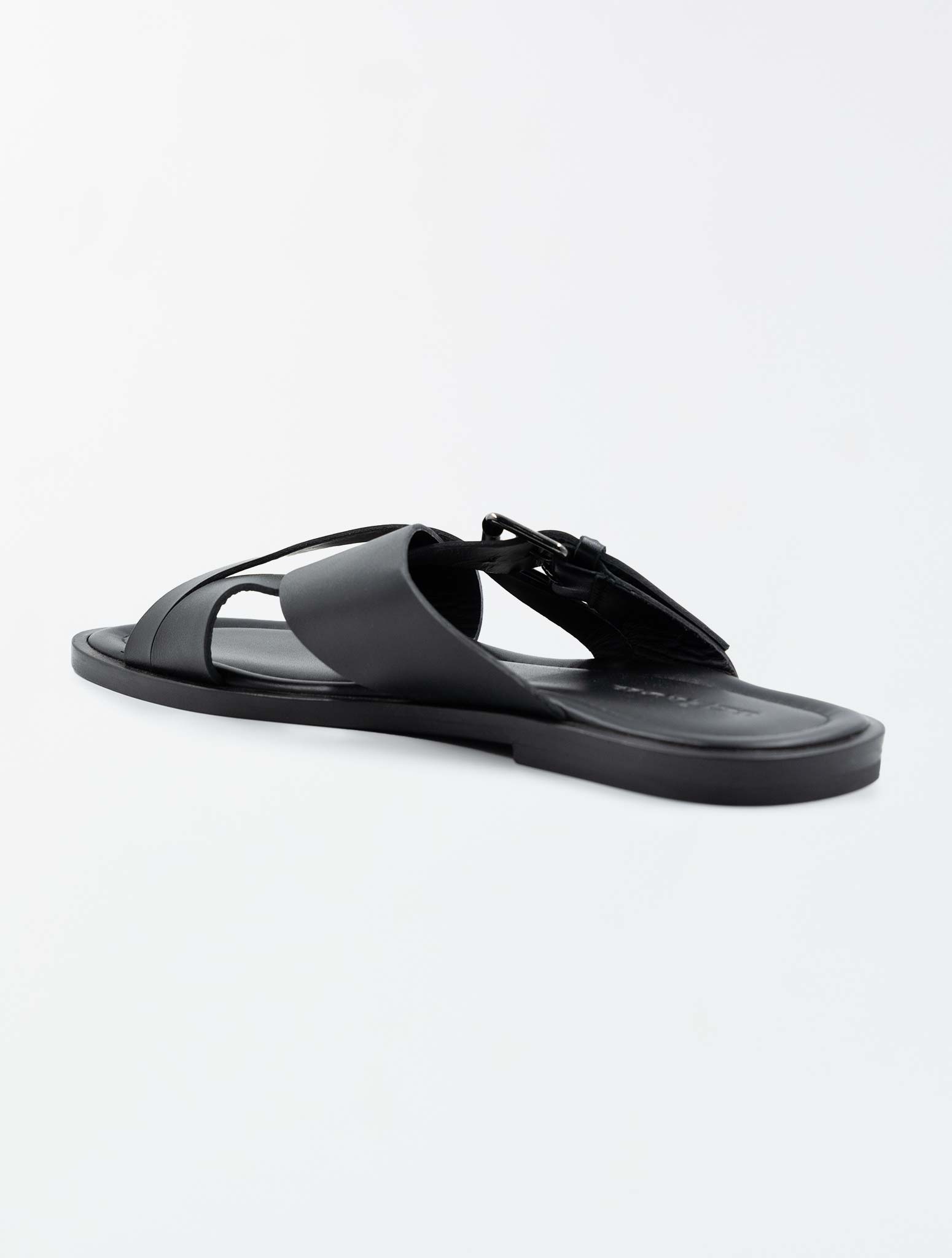 Kiton Black Leather Sandals