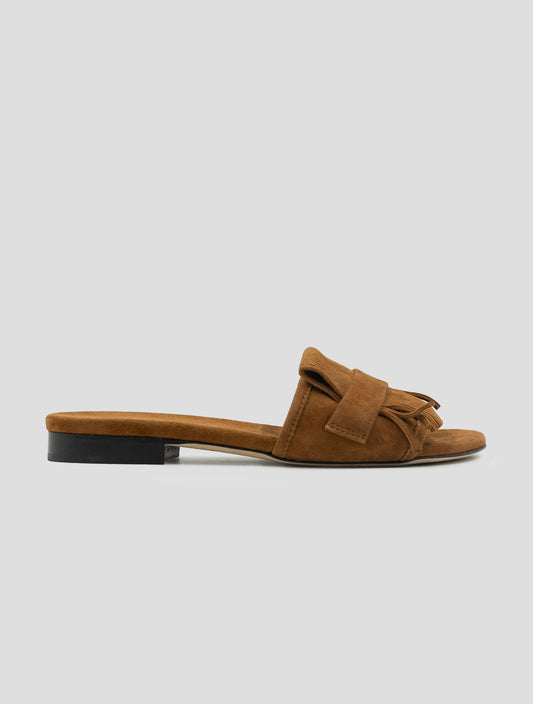 Kiton Brown Leather Suede Sandals