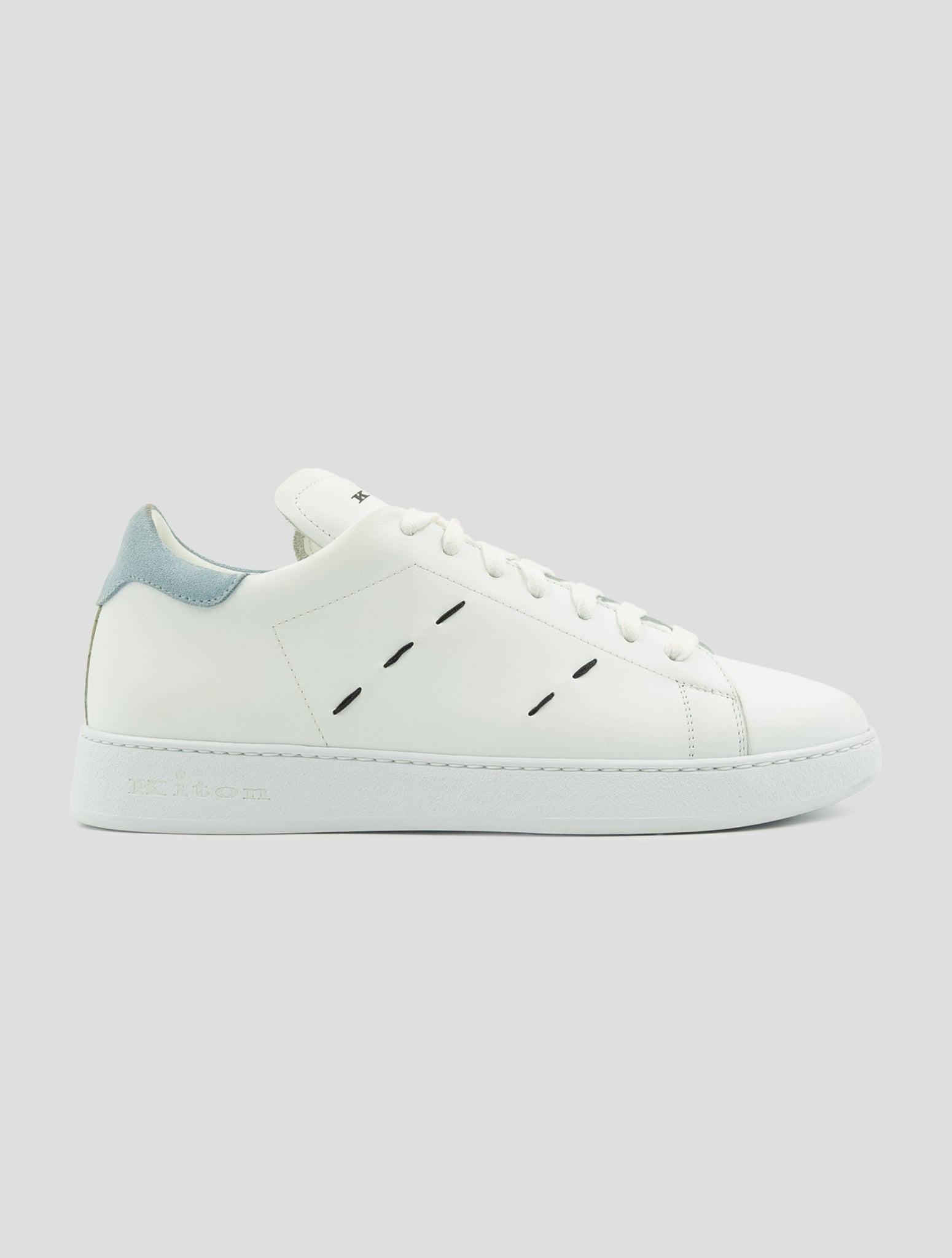 Kiton White Leather Calf Sneakers