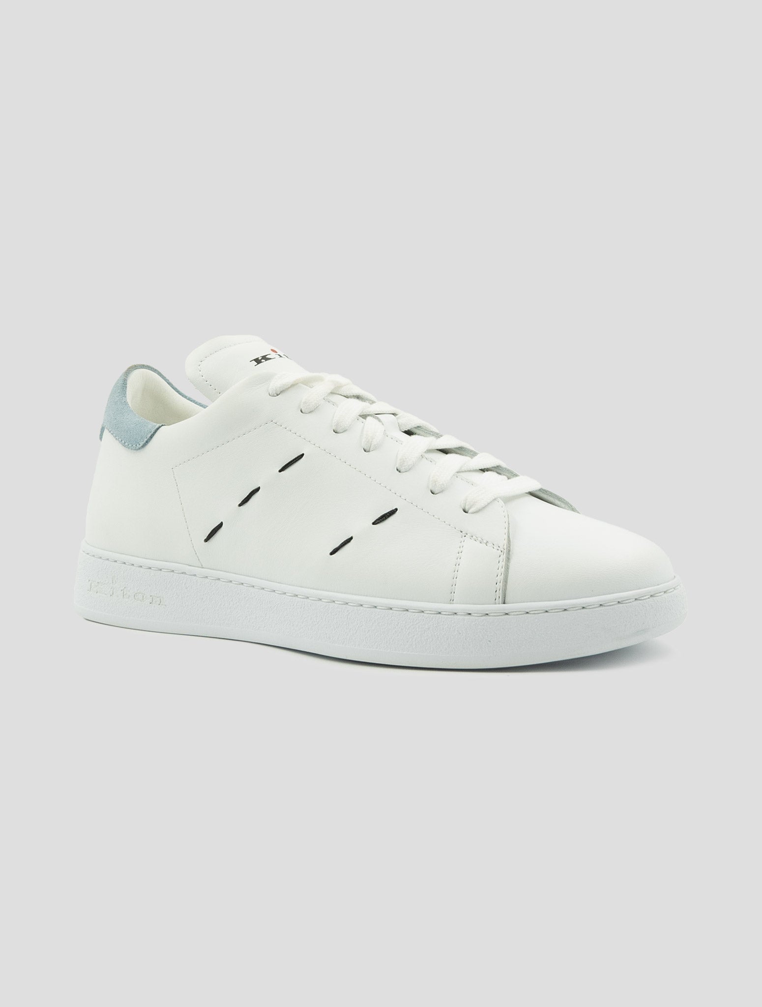 Kiton White Leather Calf Sneakers