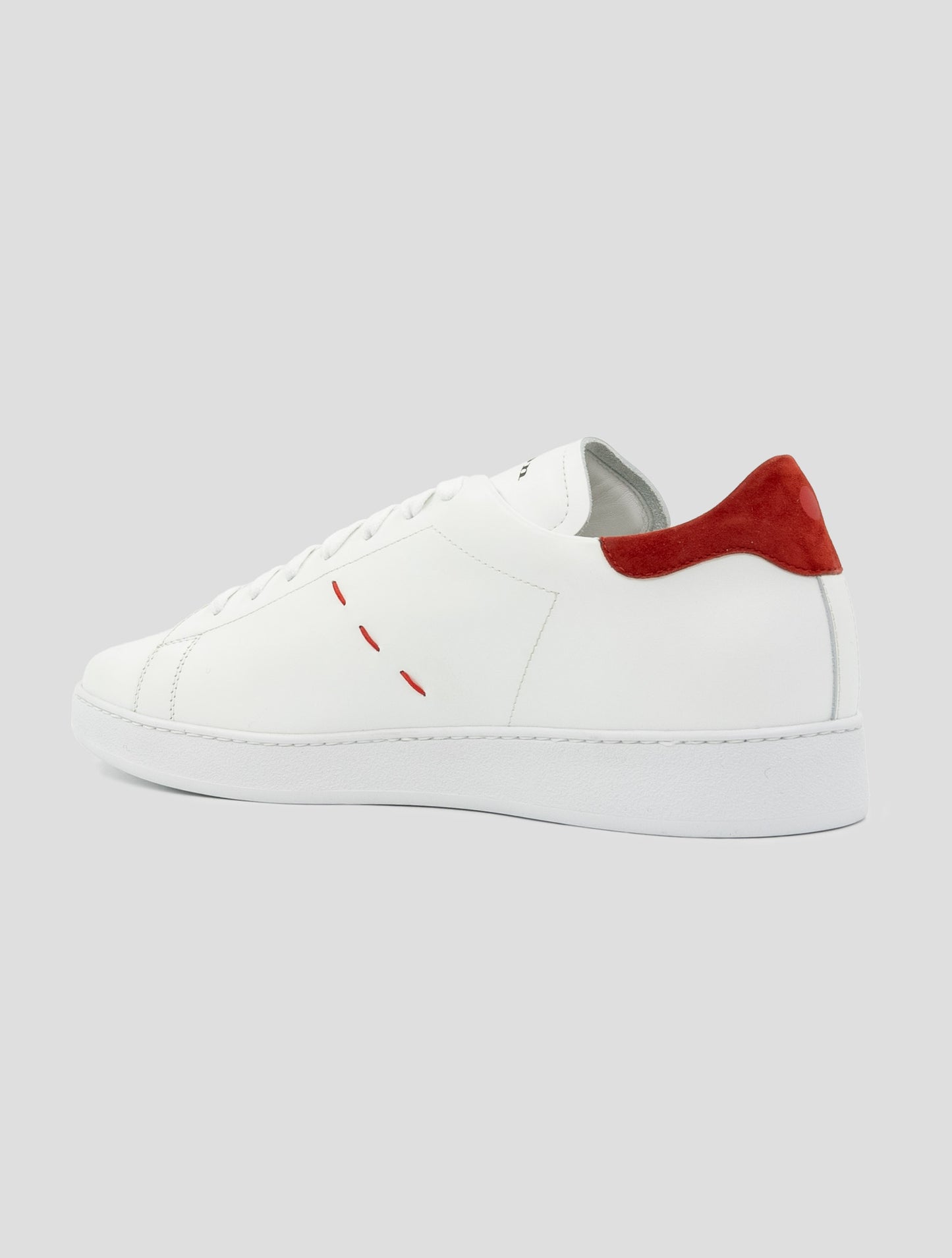 Kiton White Red Leather Sneakers