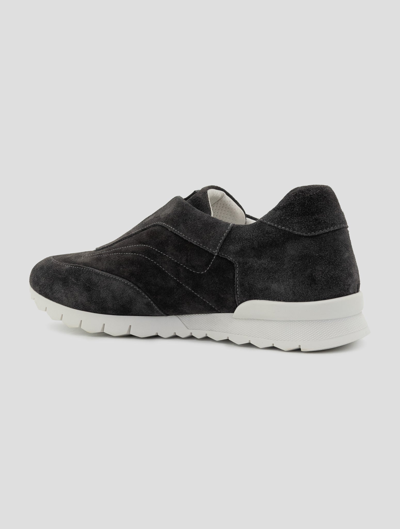 Kiton Dark Gray Leather Suede Sneakers