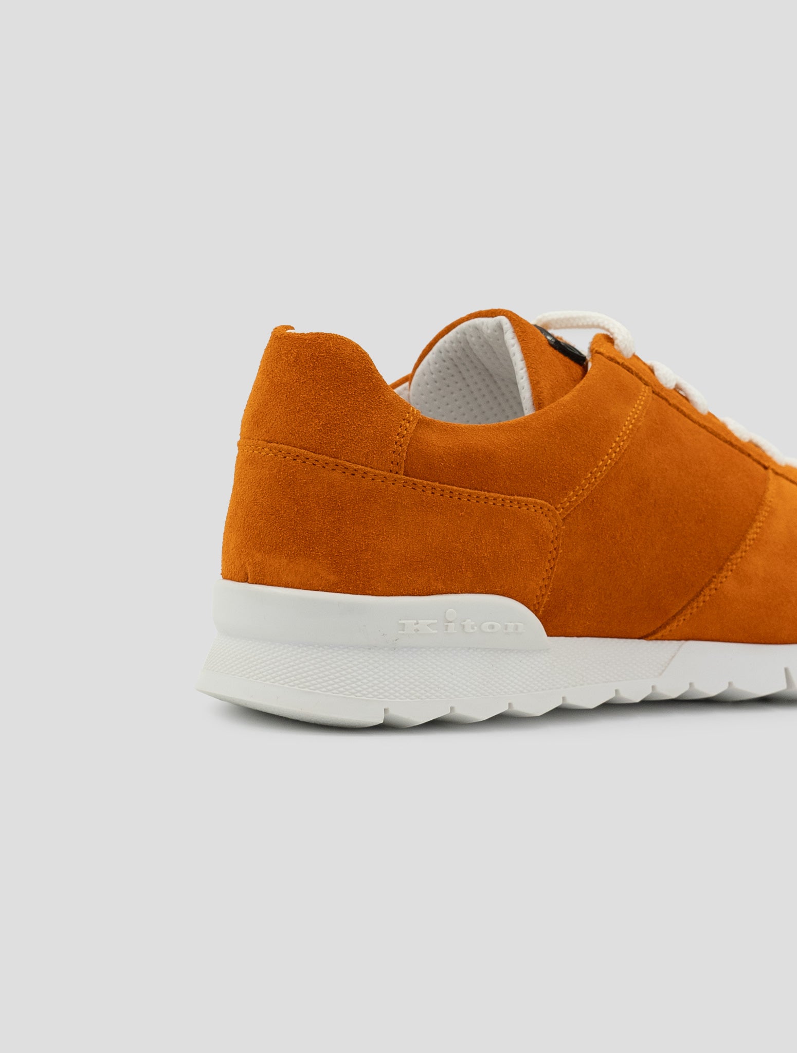 Kiton Orange Leather Suede Sneakers
