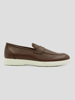 Kiton Brown Leather Calf Loafers