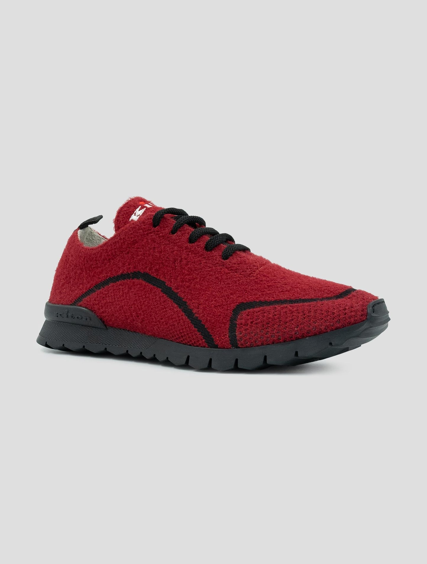 Kiton Black Red Pl Pa Wool