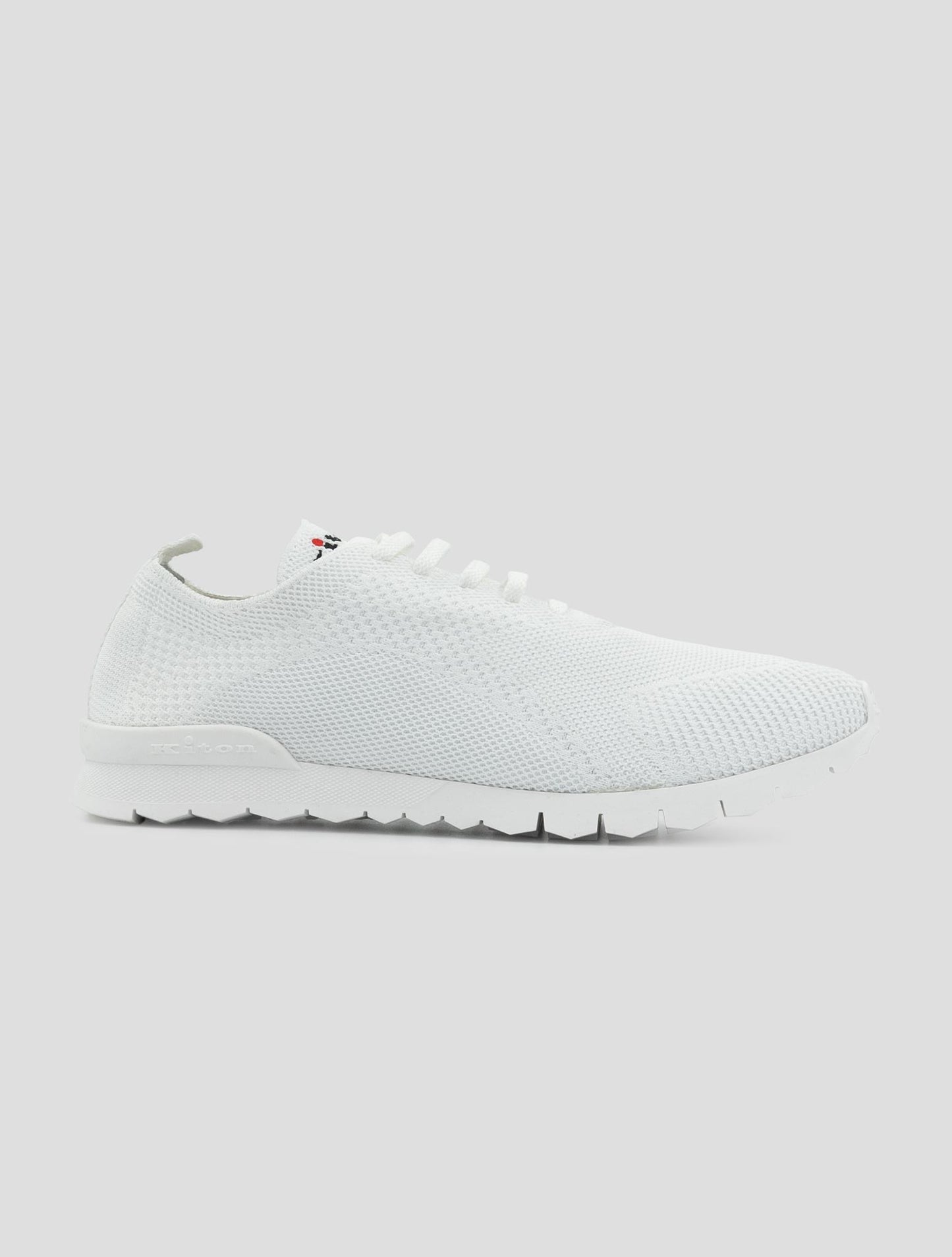 Kiton White Cotton Ea Sneakers