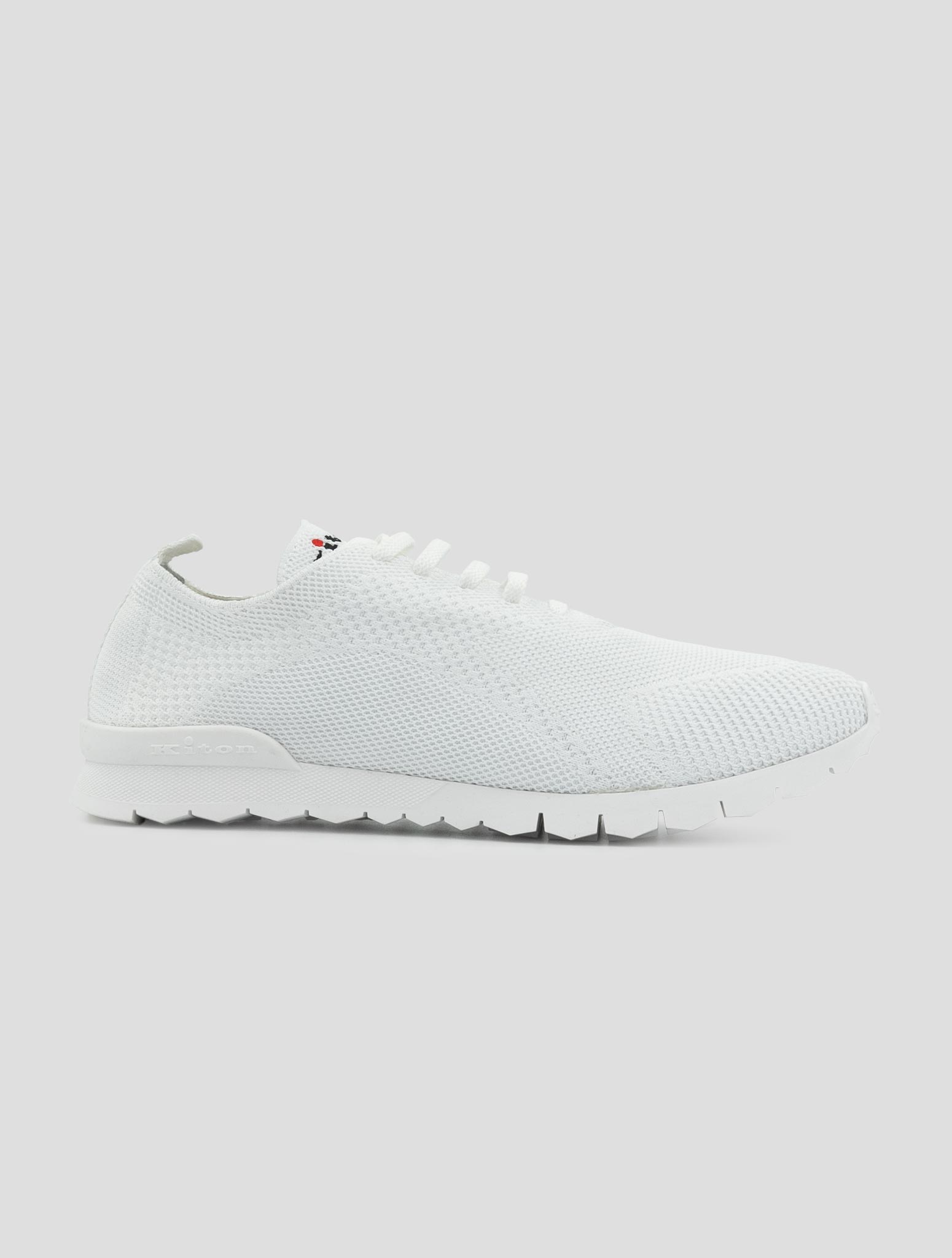 Kiton White Cotton Ea Sneakers