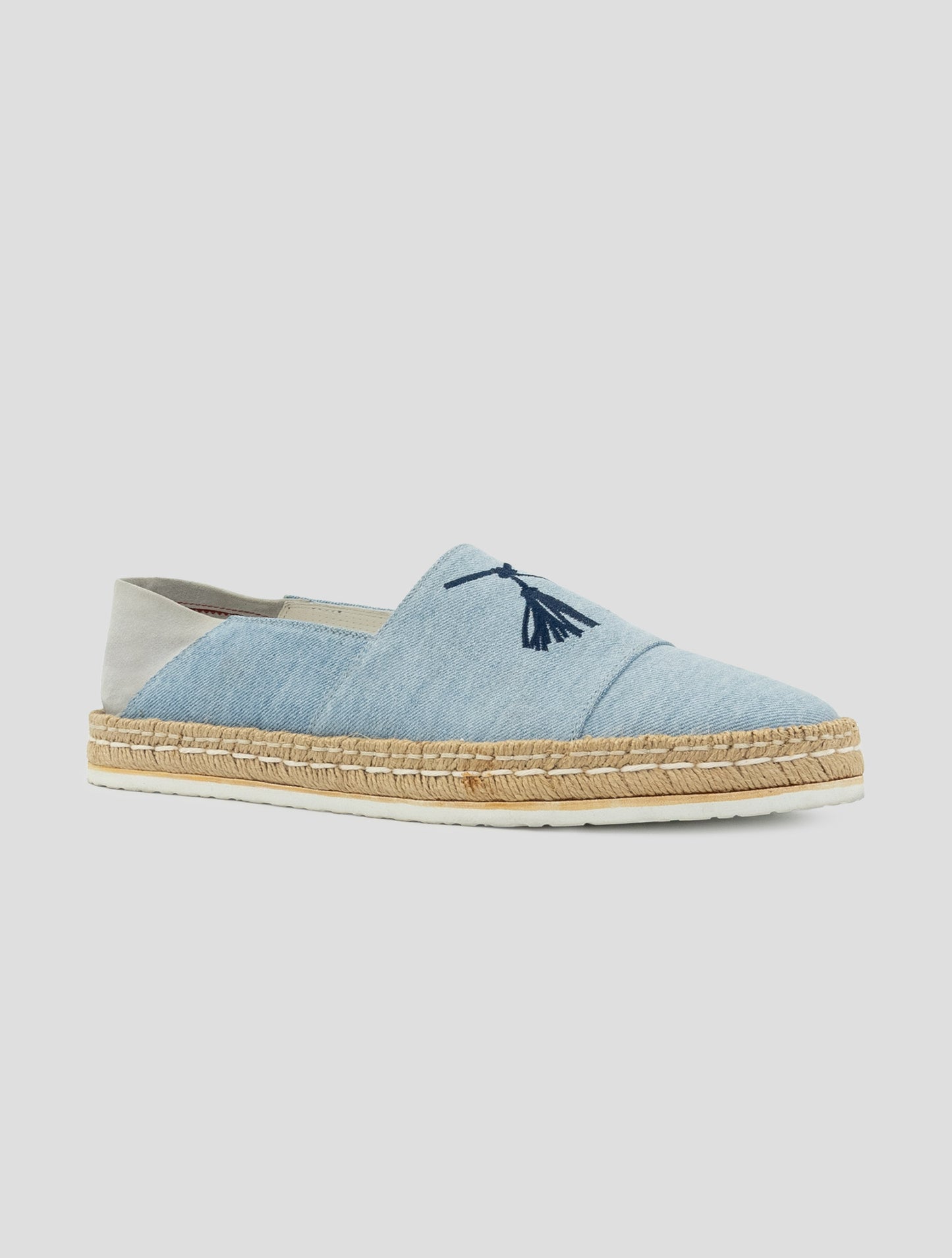 Kiton Light Blue Cotton Leather Suede Espadrillas
