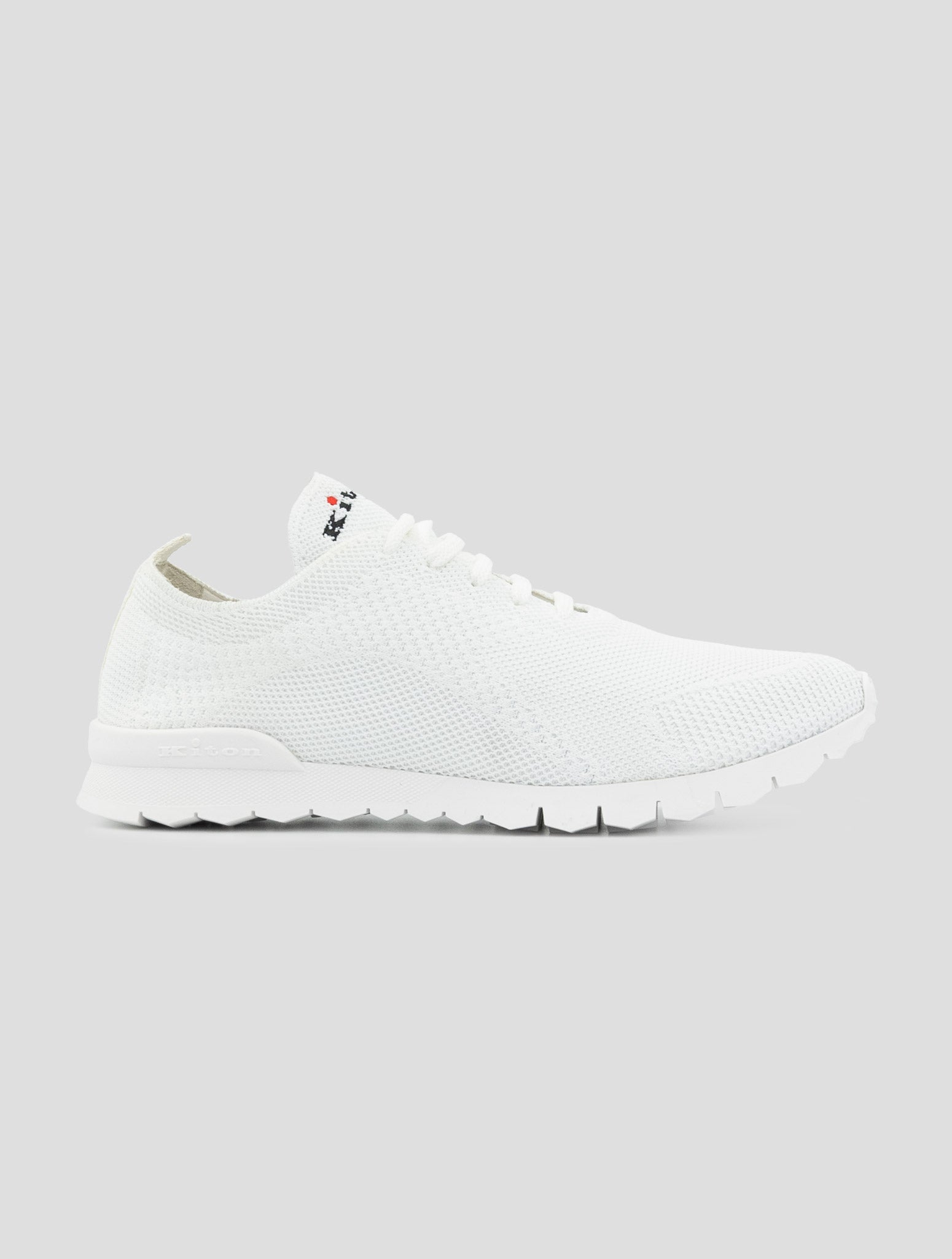 Kiton White Cotton Ea Sneakers