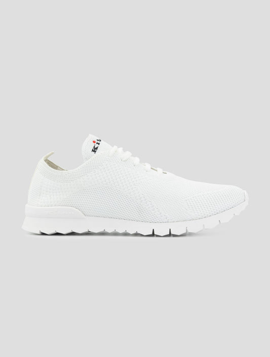 Kiton White Cotton Ea Sneakers