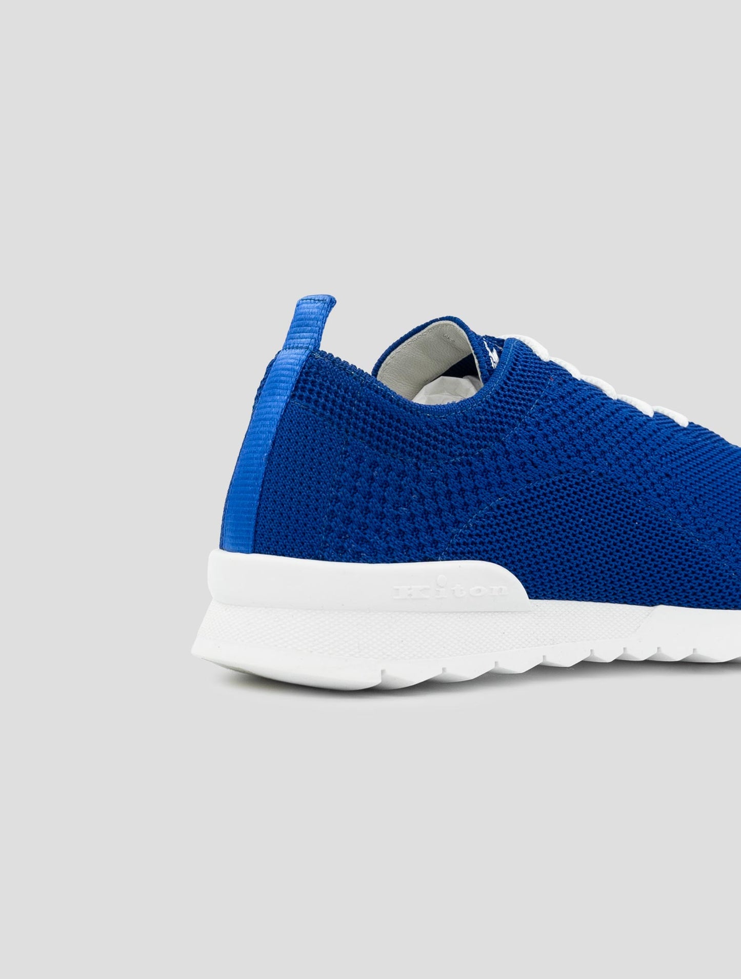 Kiton Blue Cotton Ea Sneakers