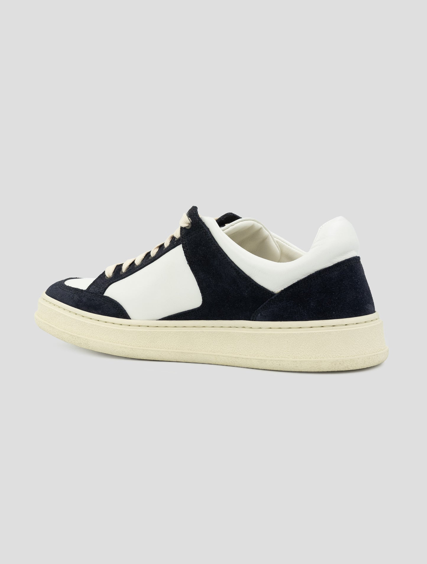 Kiton Blue White Leather Leather Suede Sneakers