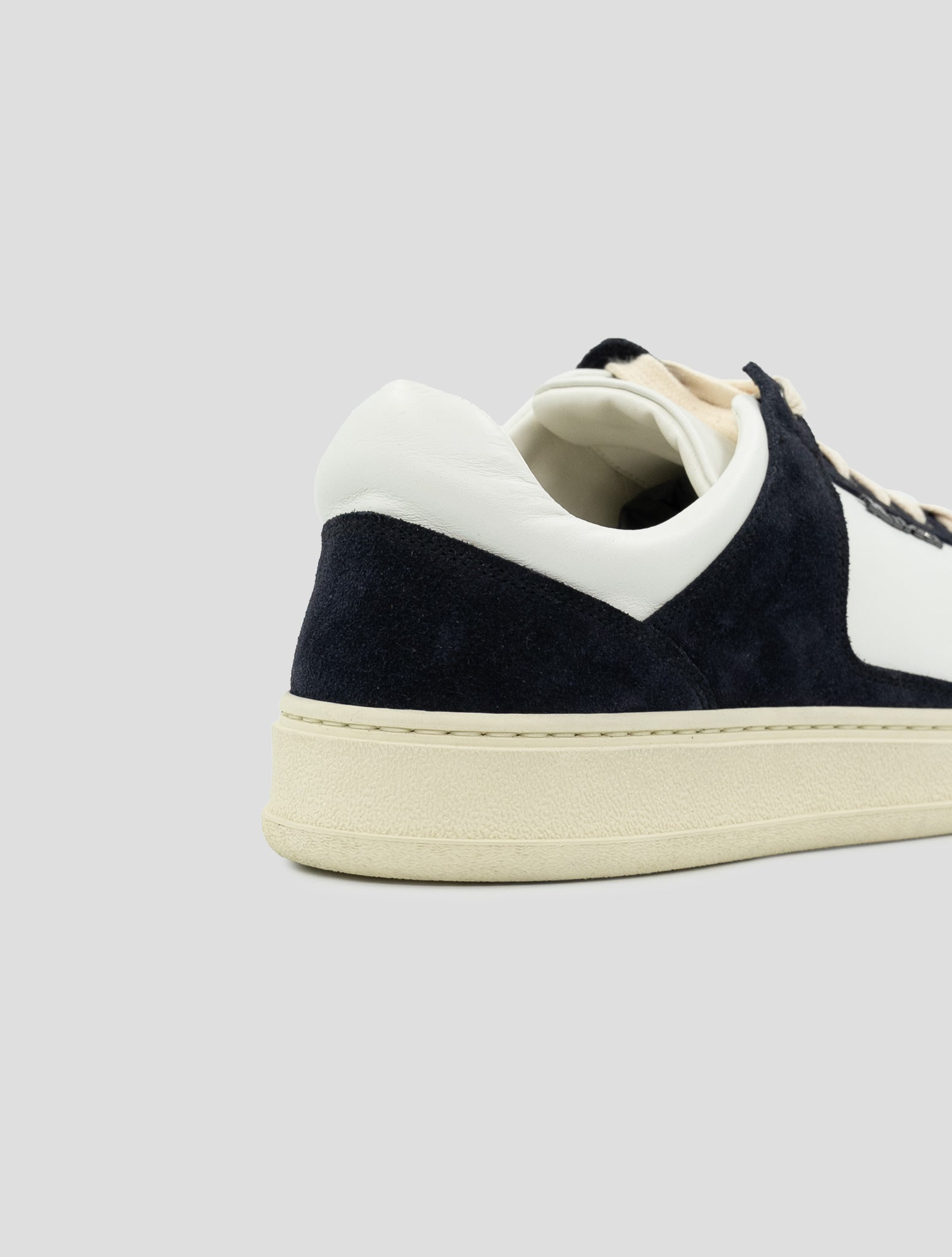 Kiton Blue White Leather Leather Suede Sneakers