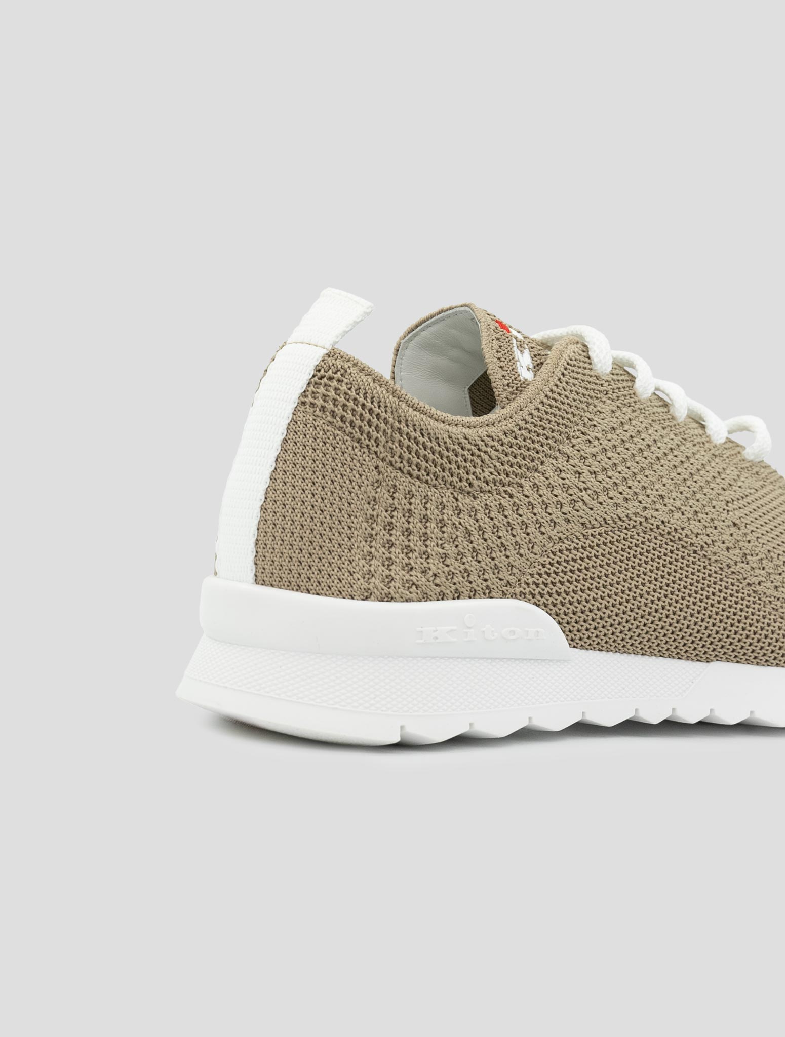 Kiton Beige Cotton Ea Sneakers