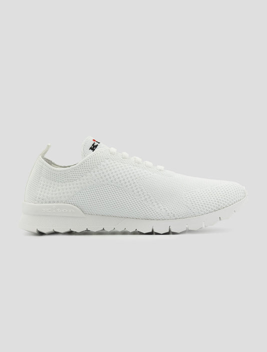 Kiton White Cotton Ea Sneakers