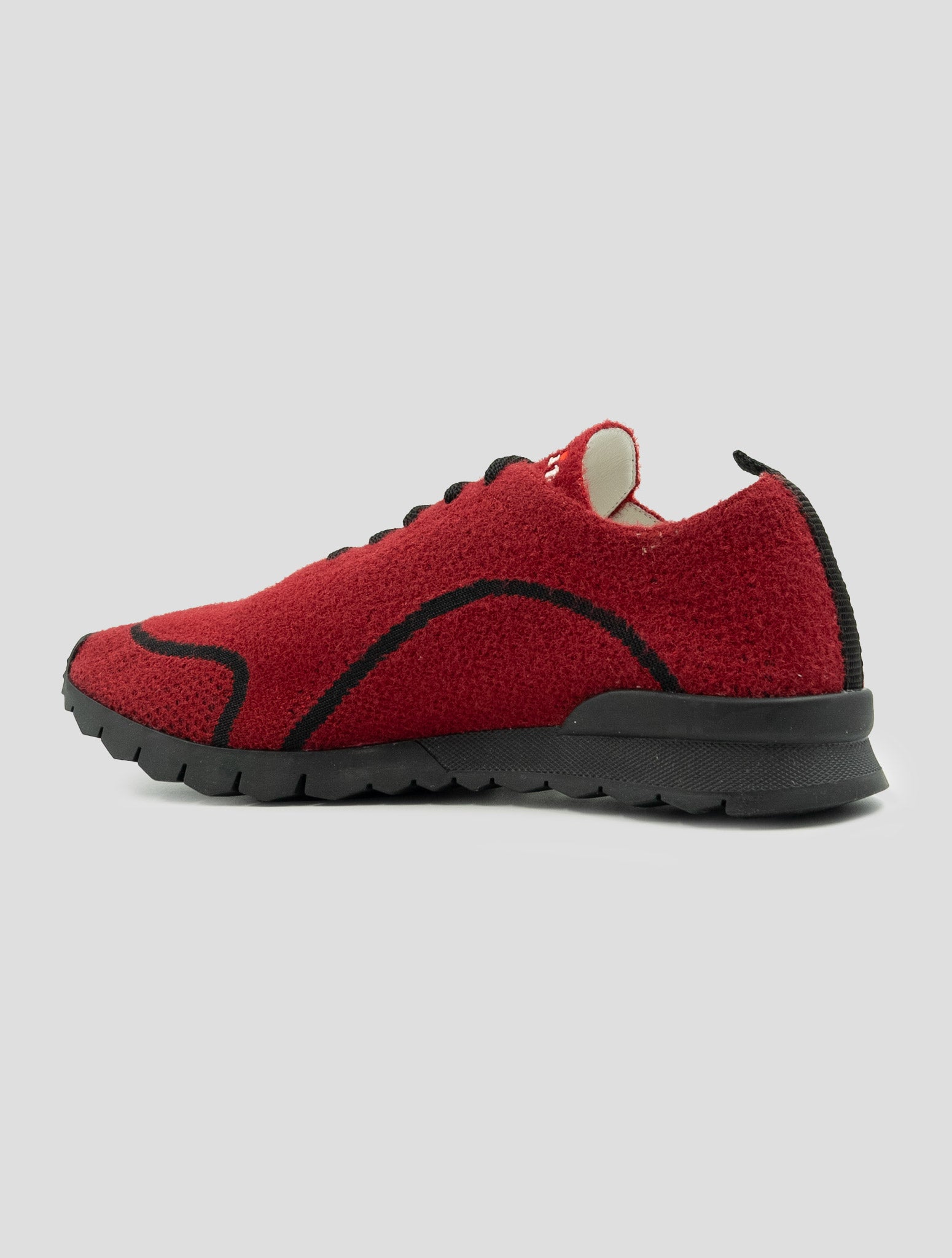 Kiton Red Black Pl Pa Wool Sneakers