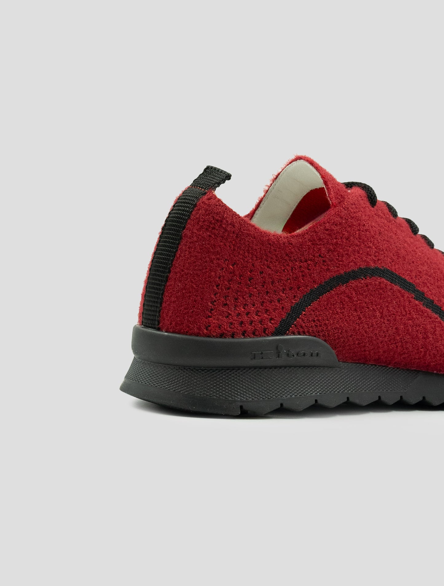 Kiton Red Black Pl Pa Wool Sneakers