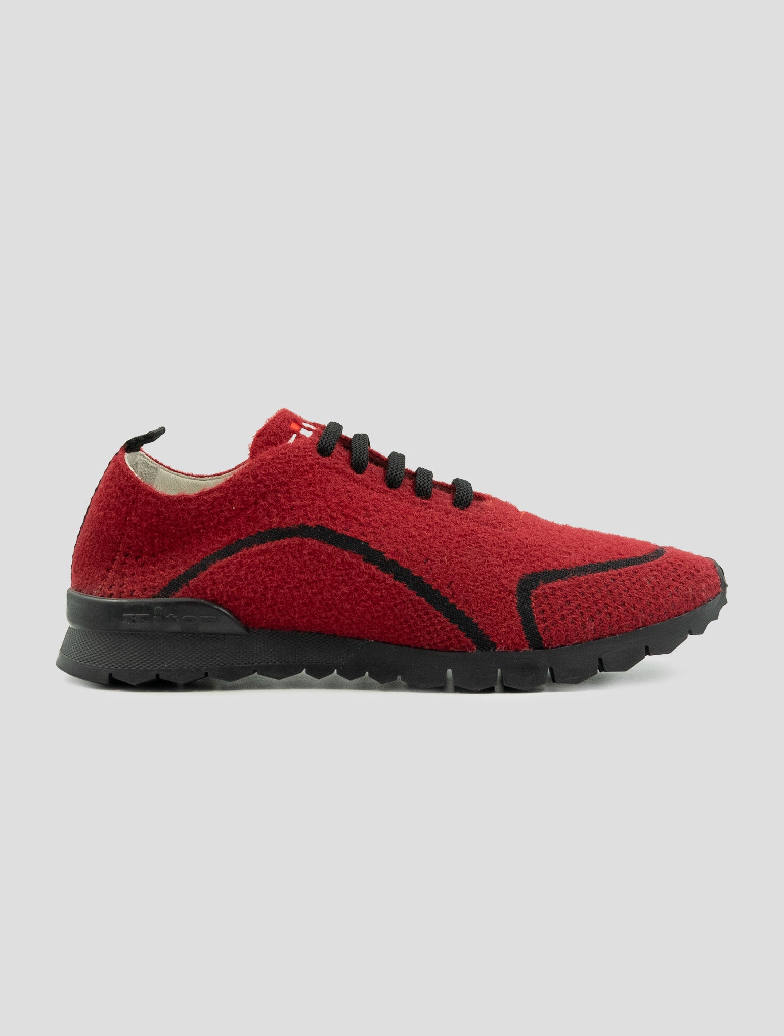 Kiton Red Black Pl Pa Wool Sneakers