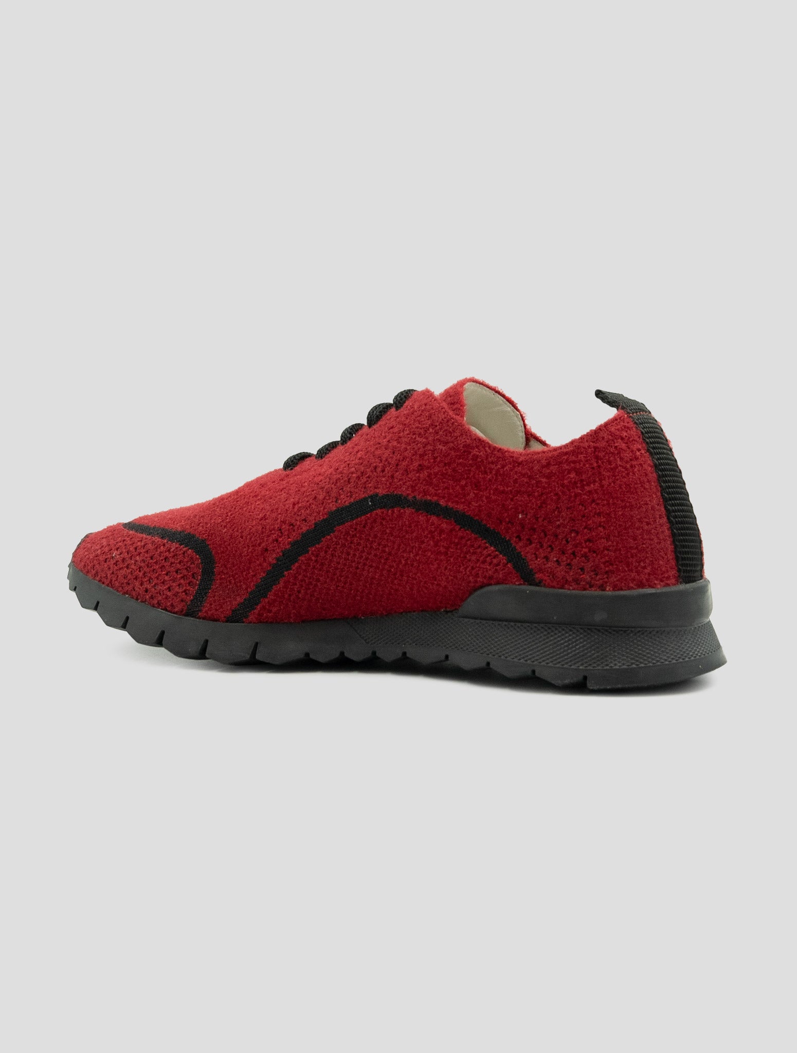 Kiton Red Black Pl Pa Wool Sneakers
