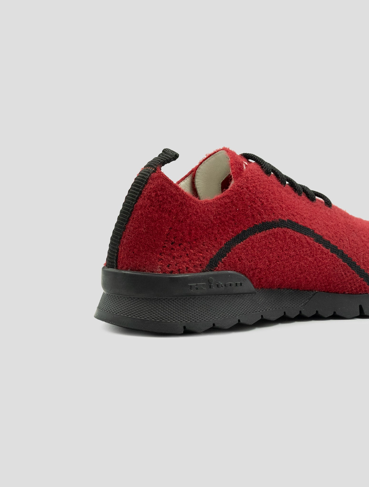 Kiton Red Black Pl Pa Wool Sneakers