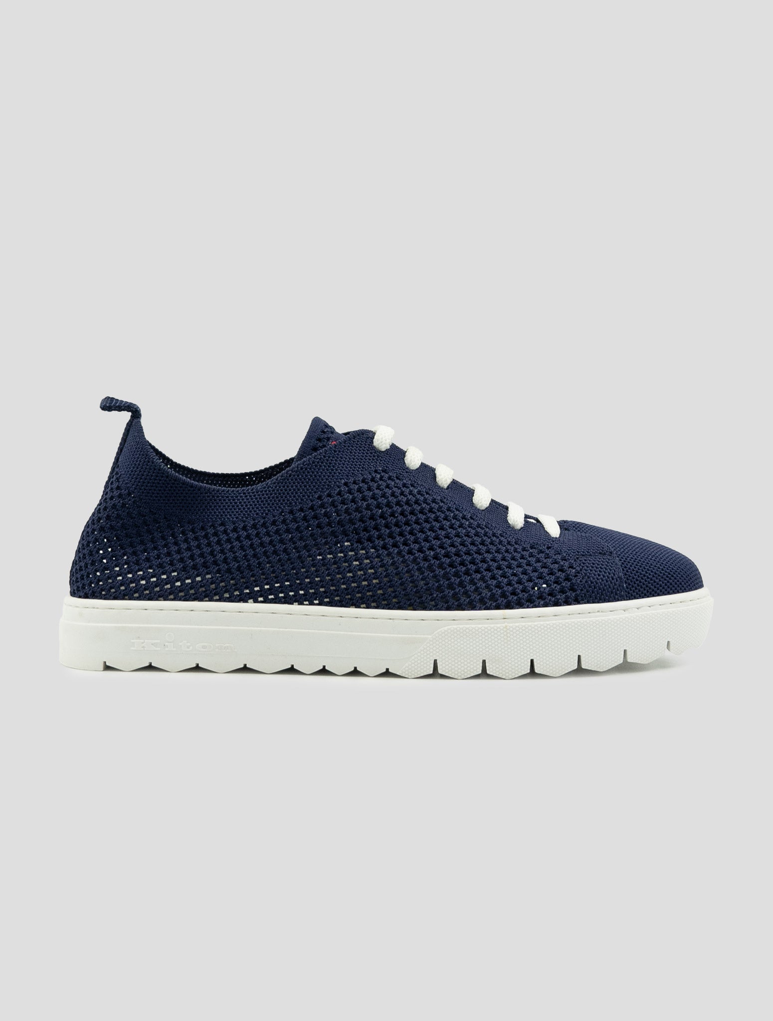 Kiton Blue Cotton Ea Sneakers