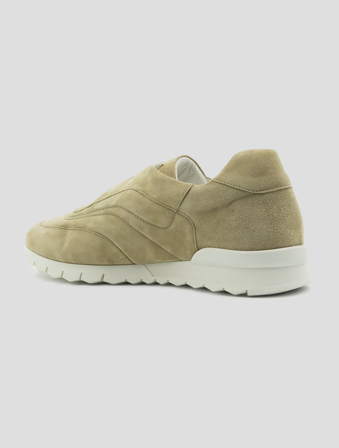 Kiton Beige Leather Suede Sneakers