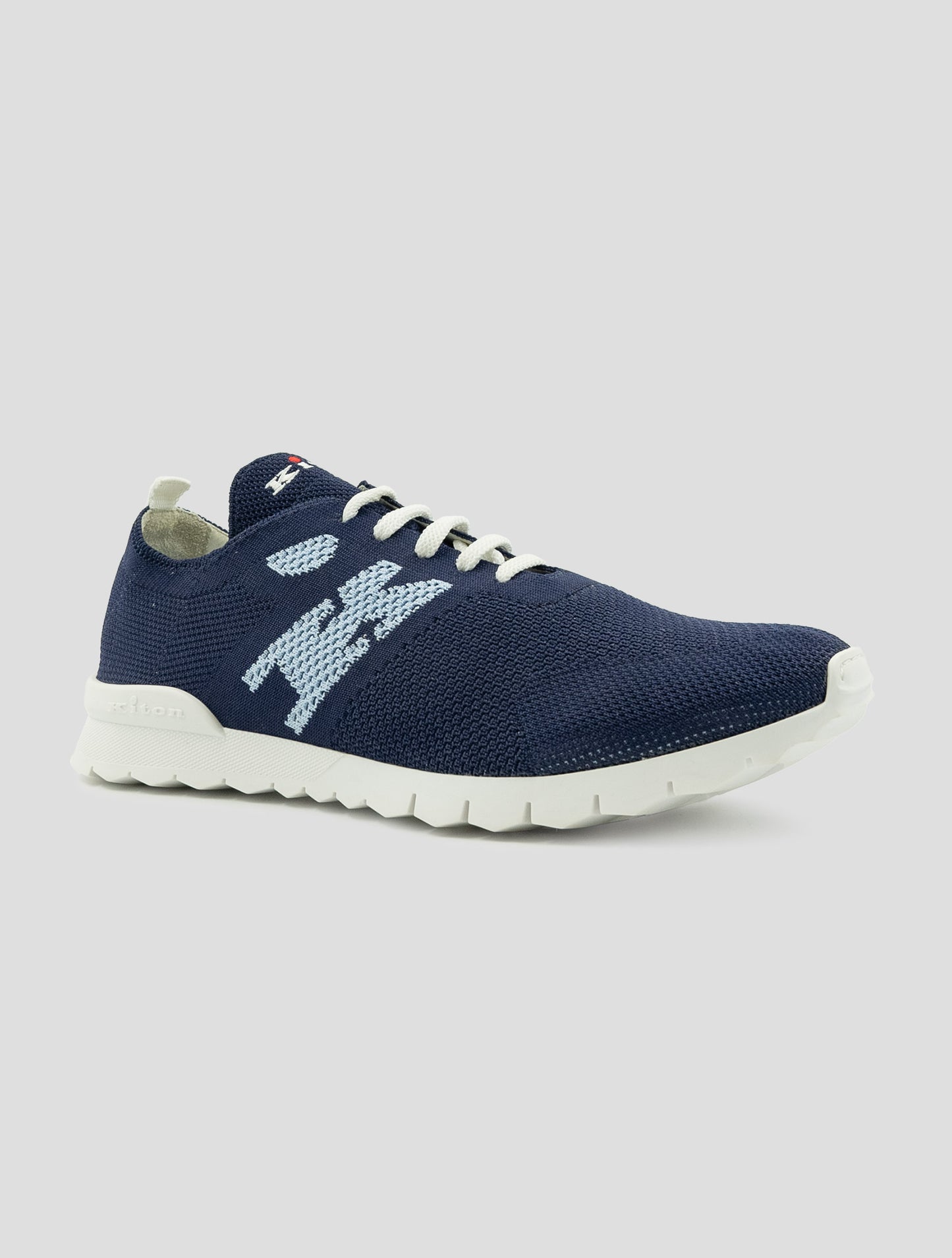 Kiton Blue Light Blue Cotton Ea Sneakers