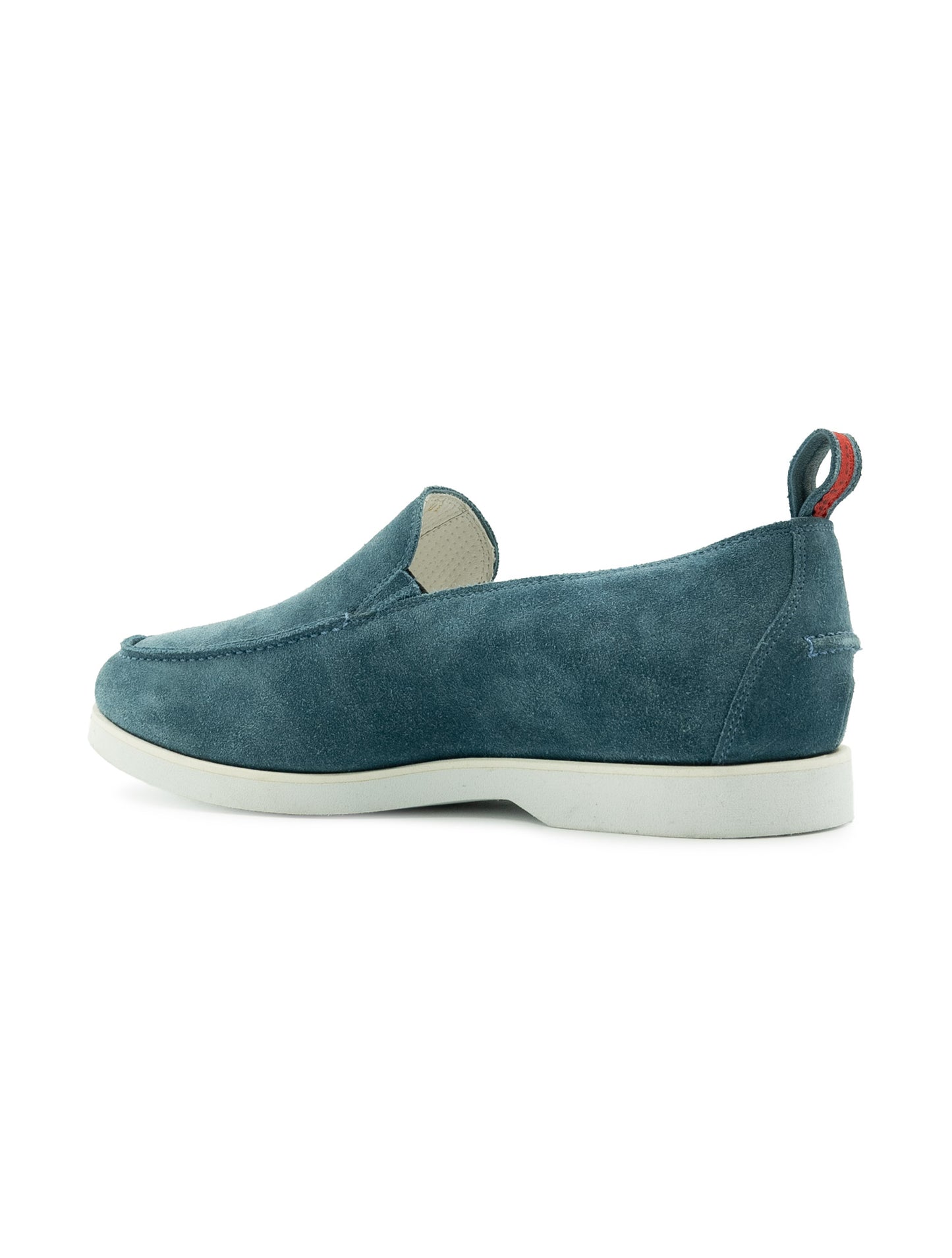 Kiton Blue Leather Suede Loafers
