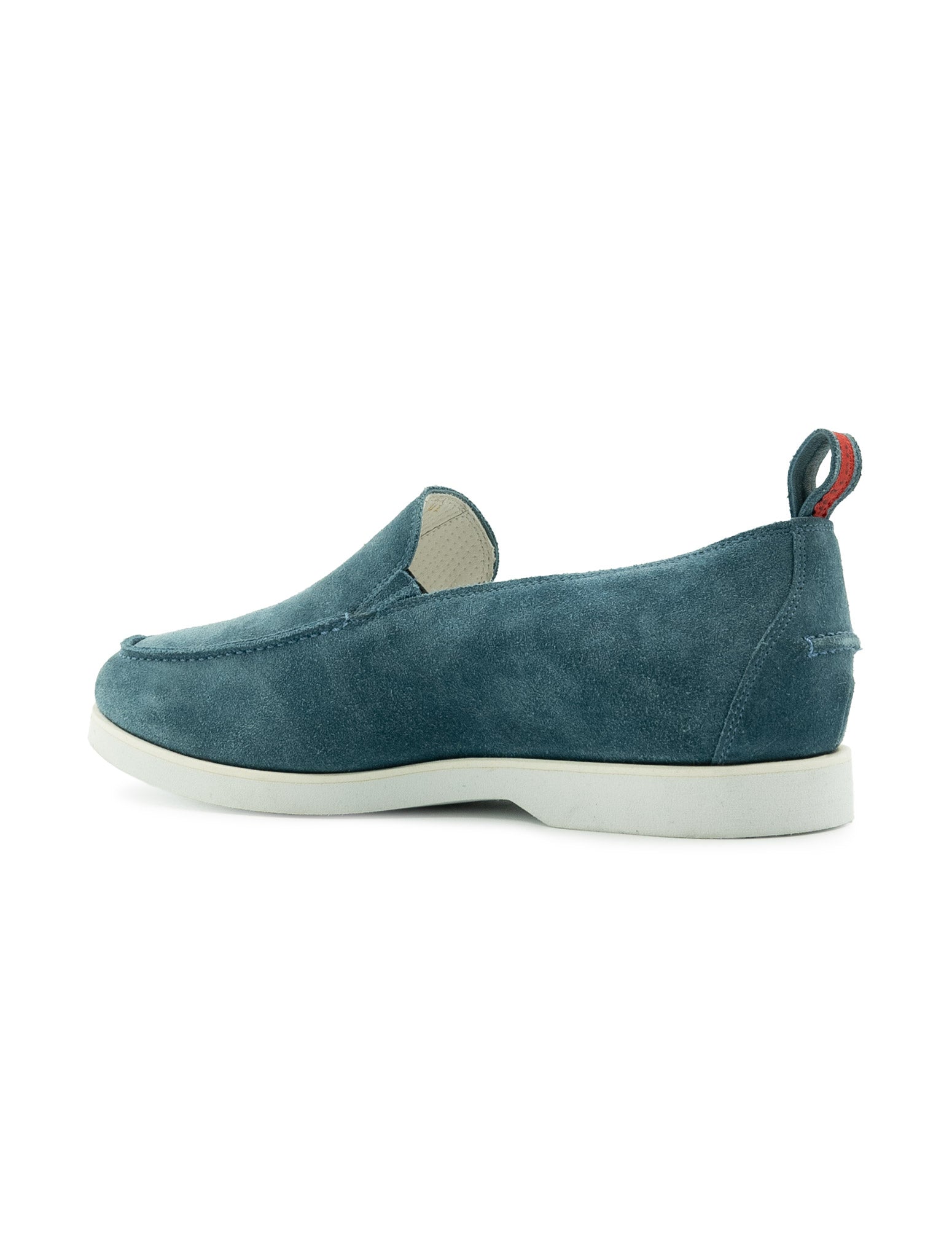 Kiton Blue Leather Suede Loafers