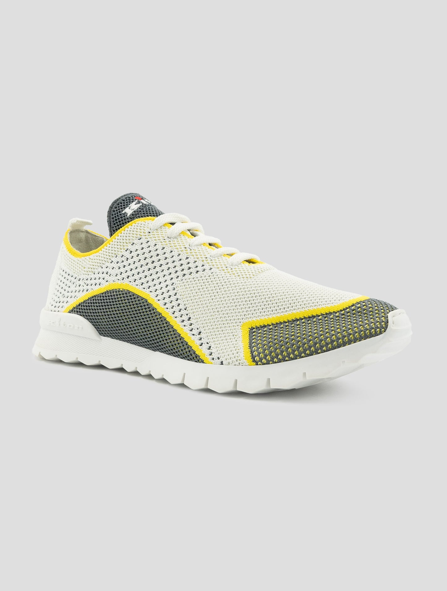 Kiton Gray Yellow Cotton Ea Sneakers