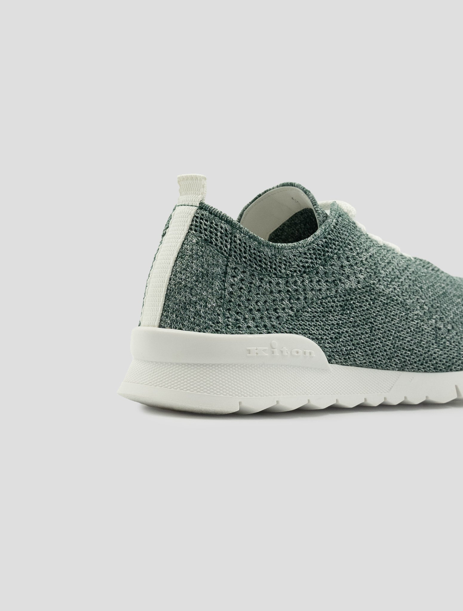 Kiton Green Gray Cotton Ea Sneakers