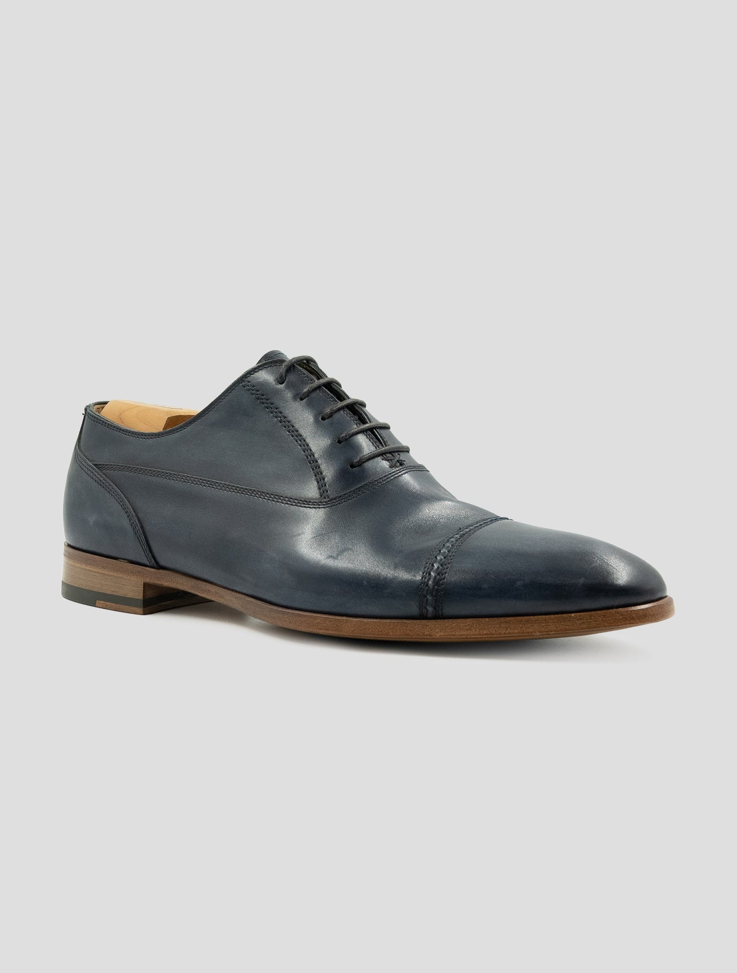 Kiton Blue Leather Dress Shoes