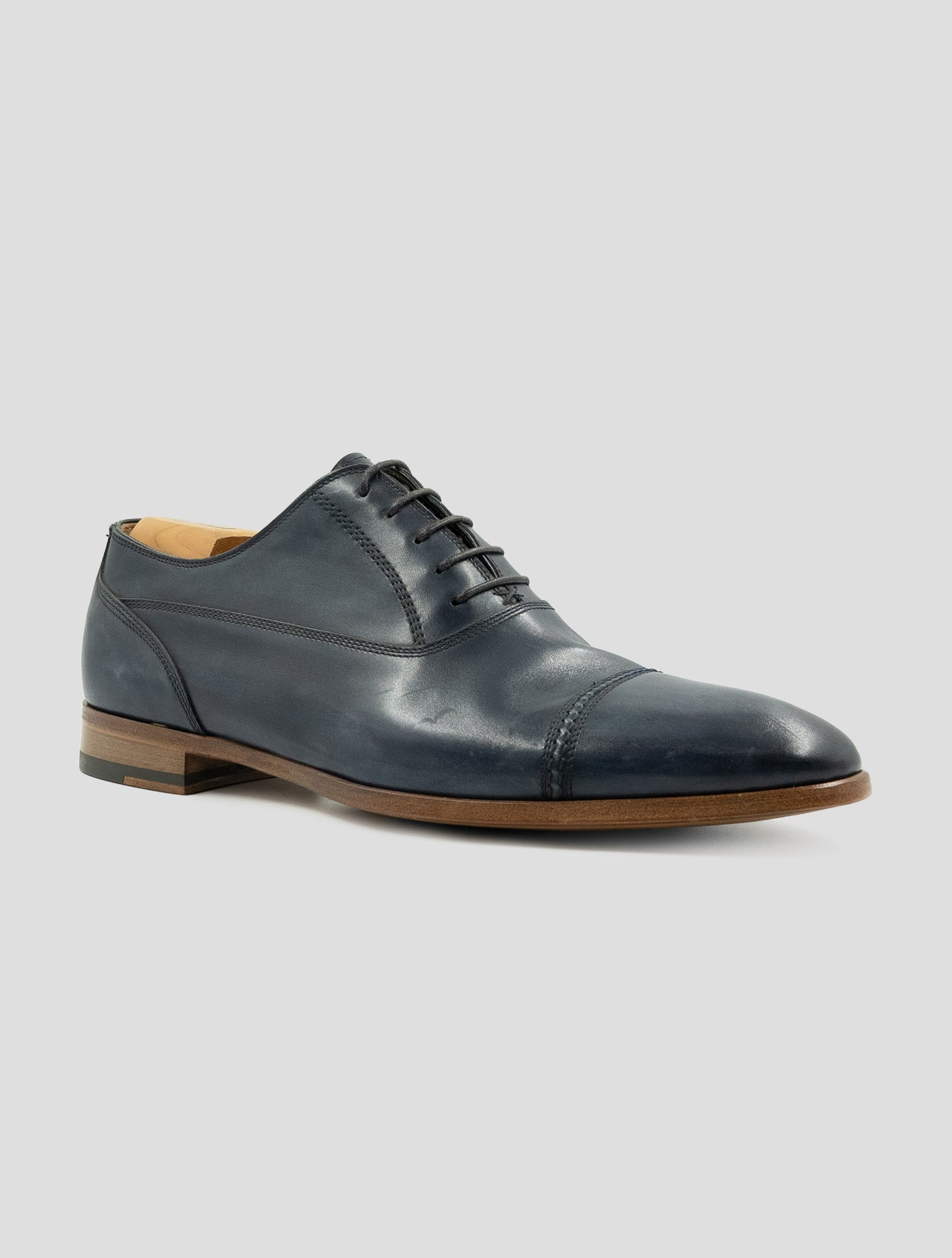 Kiton Blue Leather Dress Shoes
